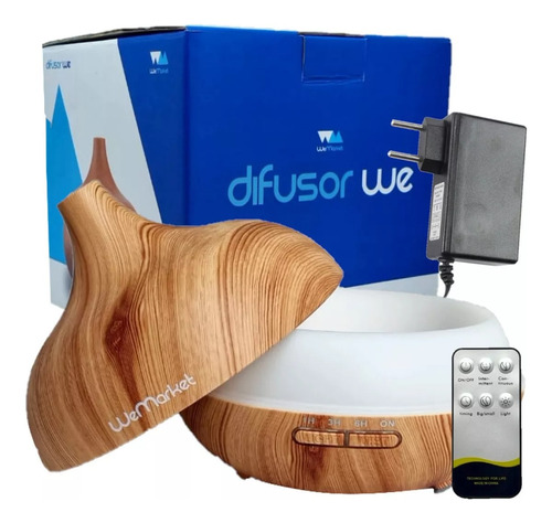 Umidificador We Market Purificador Ar Difusor Aromas 400ml Cor madeira clara 110V/220V