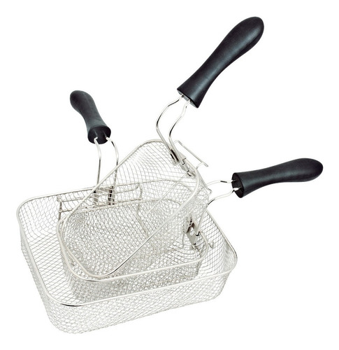 Freidora Aceite Masterchef Mk-df-4ss 4 Lt Doble Canasta Negro 110v