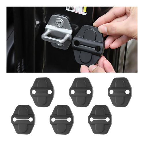 6 Cubierta Para Cerradura Puerta Automovil Negra Jeep Jlu Jl