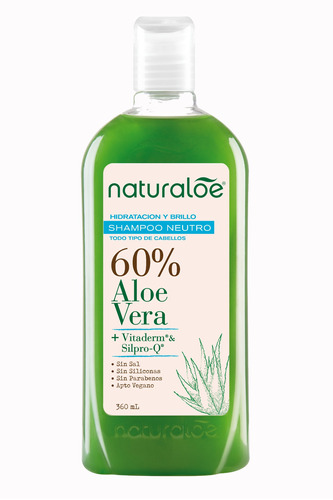 Naturaloe Shampoo Hidra. Y Brillo Con 60% Aloe Vera 360ml