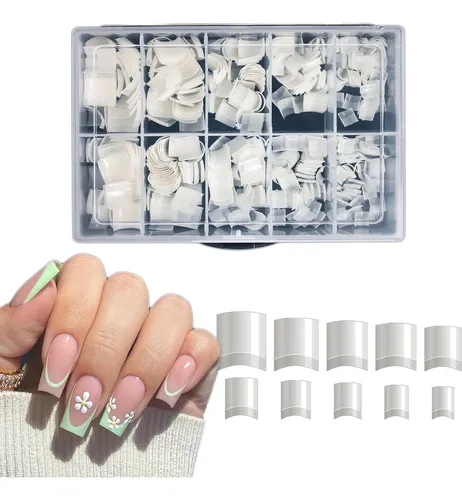 comprar Puntas De Uñas Postizas Cortas Acrílicas Naturales 500 Pcs Color Natural 500pcs