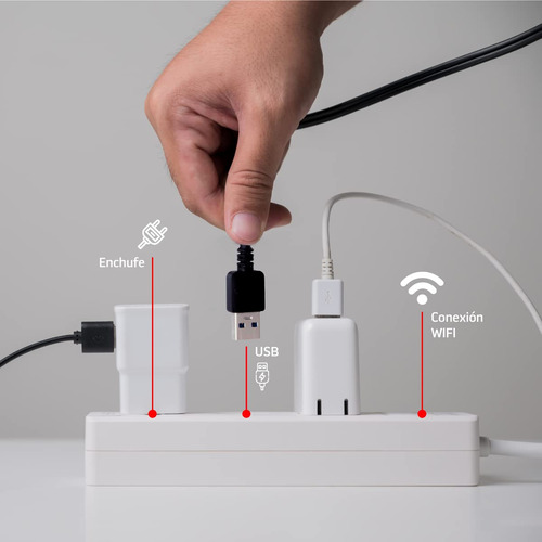Master Multicontacto Inteligente Wifi Con 4 Puertos Usb