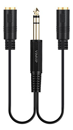 Vimvip 6.35mm 1/4 Trs Cable Estereo Macho A Doble 2 X 3.5mm