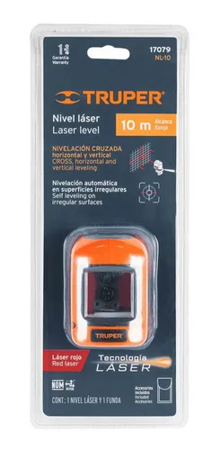 Nivel Láser Cruz Alcance 10 Metros + Funda Truper 17079