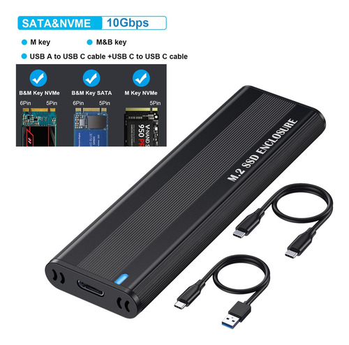 Adaptador Ssd M2 Ssd Case Nvme De Doble Protocolo M.2 A Usb