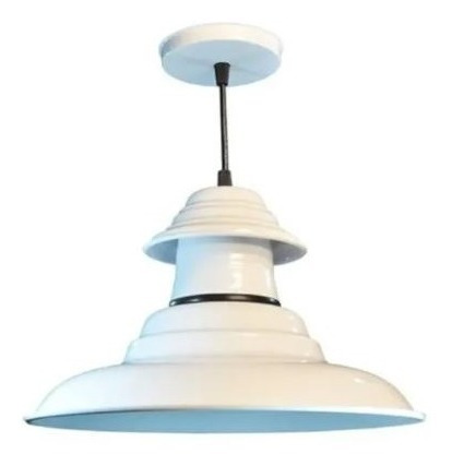 Lampara Led  Colgante Campana Galponera Industrial Blanco