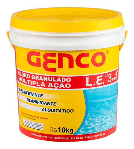 Algicida Clarificante E Cl Piscina Pooltrat Genco 3 Em 1