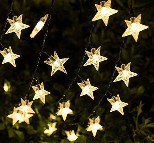 7m 50led Solar Estrella 8 Modos Brillo Luces De Hadas Decora