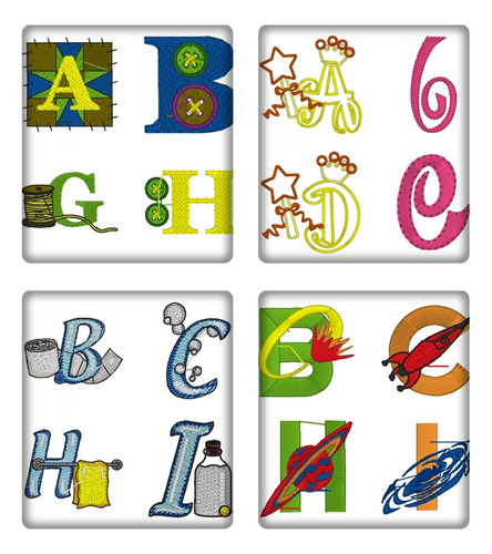 Matrizes Bordado Alfabeto Formato Pes Pack 27.000 Matriz
