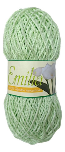 Hilaza Emilia 100% Algodón Mercerizado Madejas De 100 Gr. Color Menta