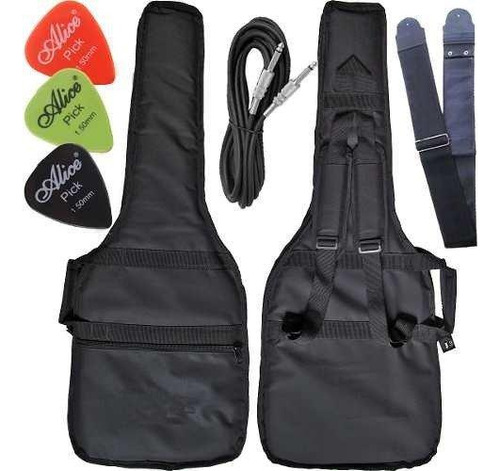 Kit Capa Para Guitarra Acolchoada Com Acessórios 24h