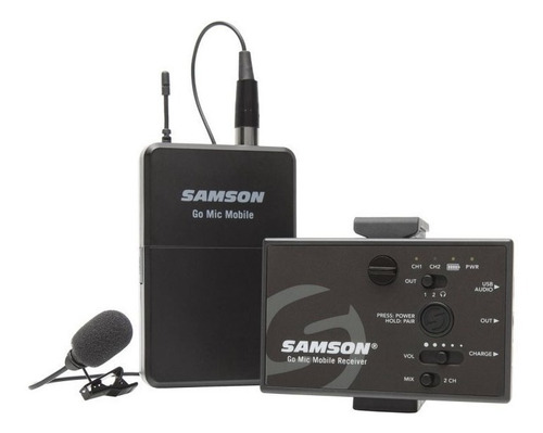 Imagen 1 de 5 de Microfono Inalambrico Samson Go Mic Mobile Corbatero Celular