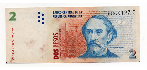 Billete 2 Pesos Convertibles Con Leyenda Bottero 3206a B