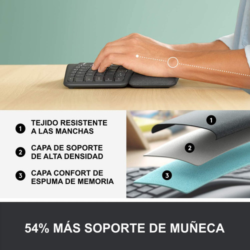 Imagen 6 de 10 de Combo Ergonómico Logitech: Teclado K860 + Mouse Mx Vertical