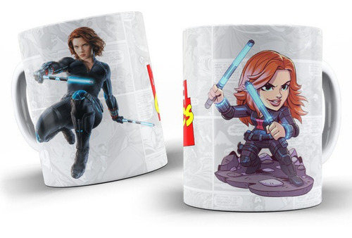 Taza Personalizada De Marvel - Black Widow - Cerámica