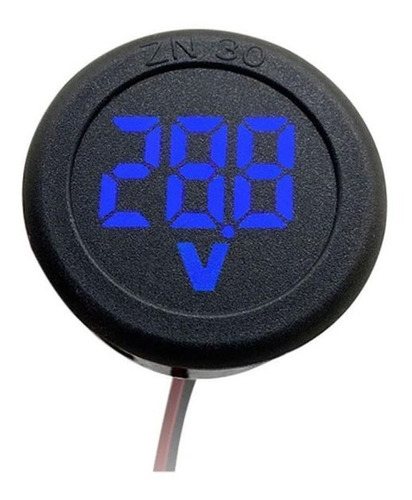 Voltimetro Digital Panel Redondo 30mm Dc 4-100v Color Azul 