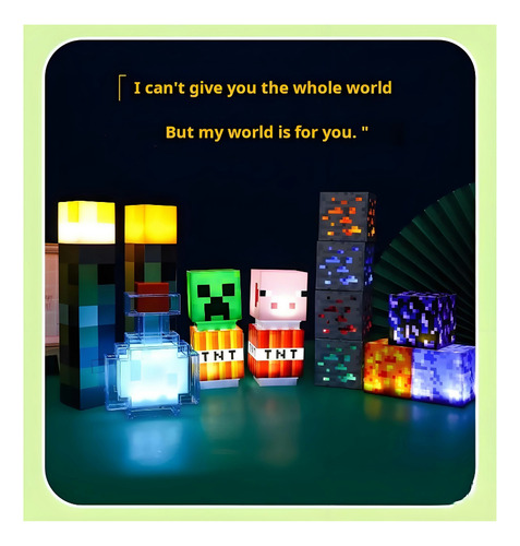 Solviora Lámpara Antorcha Minecraft Brownstone Luz Nocturna Led De S