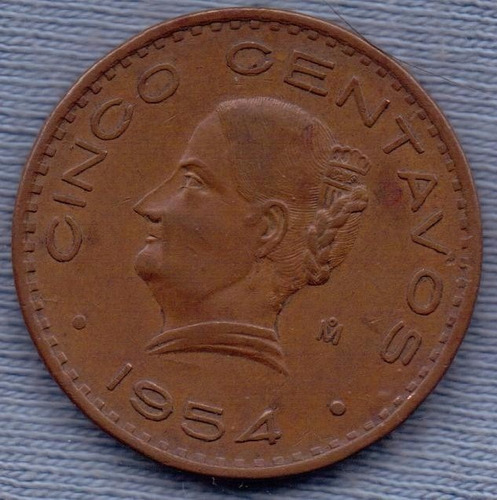 Mexico 5 Centavos 1954 * Josefa Dominguez *