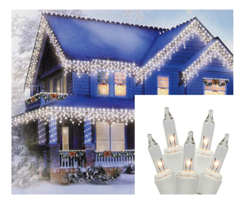 300 Luces De Navidad Transparentes Mini Carambanos - 8.5' Al