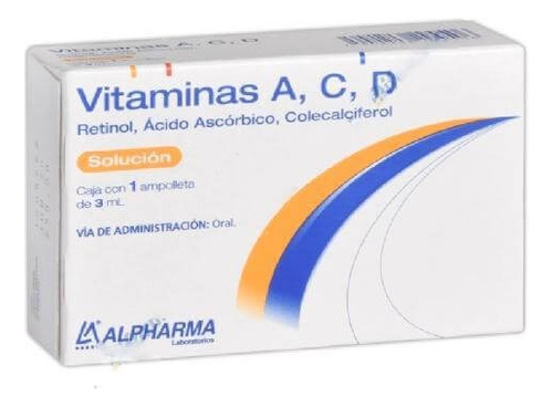 Vitaminas A, C, D Alpharma Solución Inyectable 1 Ampolleta