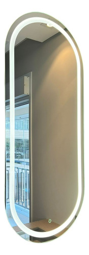 Espelho Oval Iluminação Led Embutida Touch 120x80cm