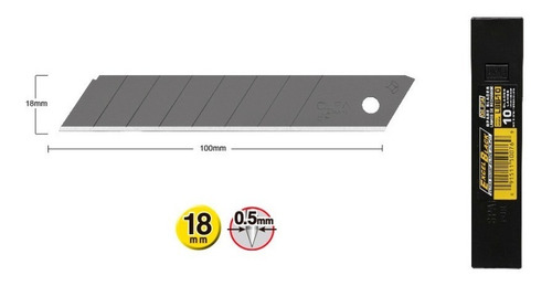 Imagen 1 de 1 de Repuesto De Cuchillo Olfa Lbb-10 Excel Black 10 Unidades