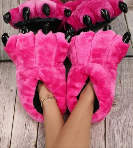 Pantuflas De Garras Para Niños, Niñas Y Adultos De Peluche