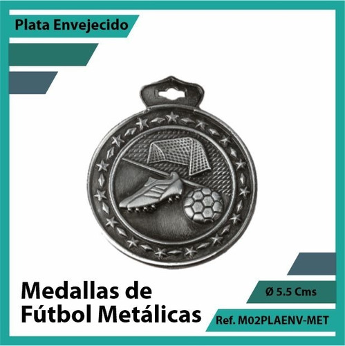 Medallas En Bogota De Futbol Plata Metalica M02pla