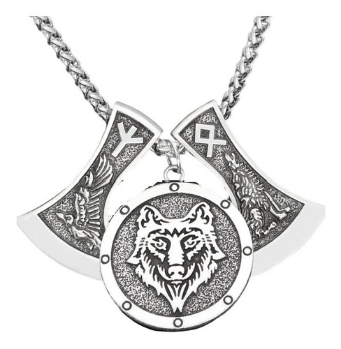 Collar Hacha Slavo Vikingo Talisman Amuleto Nordico Hombre