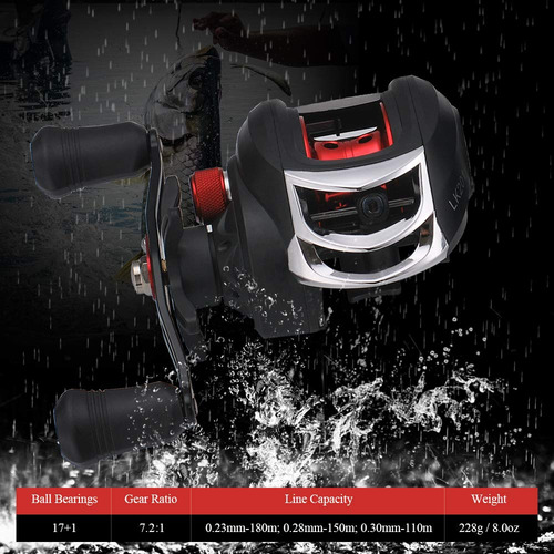 Baitcast Carrete De Pesca Rio Lago Mar 8kg /mano Izquierdo