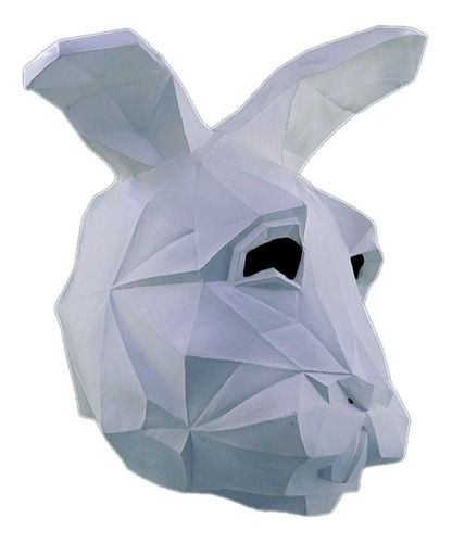 Imagen 4 de 5 de Máscara De Látex Low Poly Bunny Conejo Low Poly