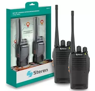 Kit 2 Radios Intercomunicadores Walkie Talkie rad-010 Steren Color Negro