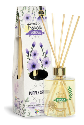 Difusor De Vareta 350ml Luxo Presente Purple Spring Tropical