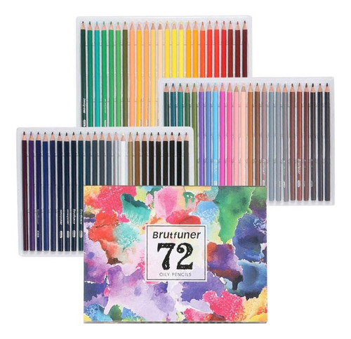 Set 72 Lapices Colores Arte A Base Aceite Dibujo Colorear