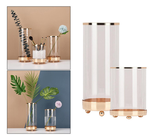 2pcs Cilindro De Cristal Transparente Florero De Flores