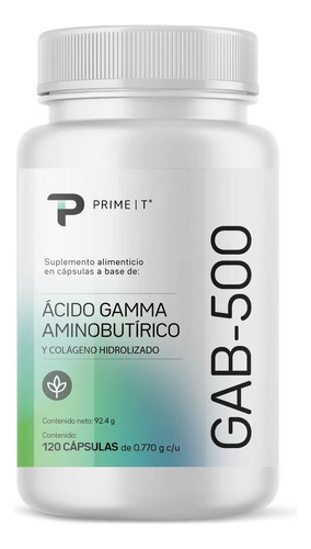 Gaba Suplemento 500 Mg Gab-500 Primetech 120 Cápsulas