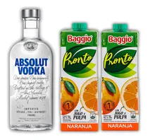 Comprar Combo Destornillador Absolut Vodka + 2 Baggio Naranja 1lt