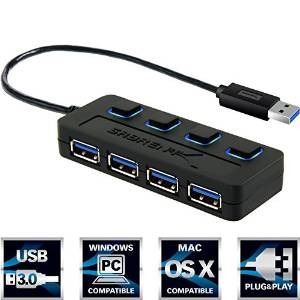 Sabrent 4 Puertos Usb 3.0 Hub Con Individuales Interruptores