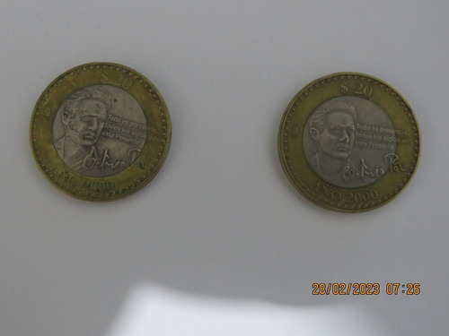 Moneda De 20 Pesos De Octavio Paz Año 2000 Con Firma 