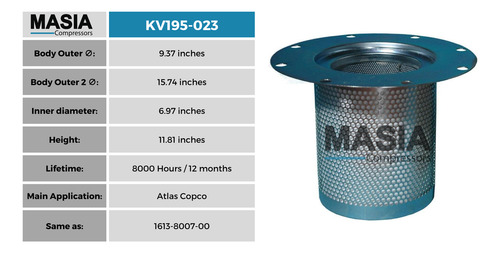 Kit De Filtros 8000 H Para Compresor Atlas Copco 75hp Ga-55