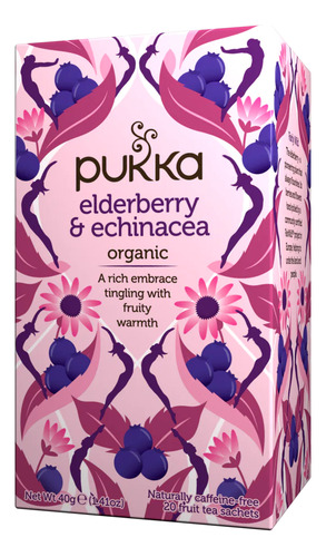 Té Orgánico Elderberry & Echinacea Pukka 20 Bolsitas
