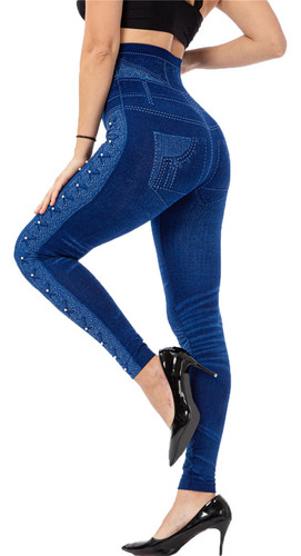 Legging Casual De Cintura Alta Con Estampado De Pantalones R