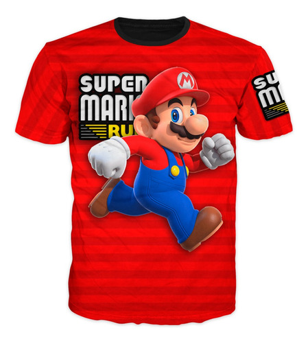 Camiseta Mario Bros Super Luigi Gamer Run