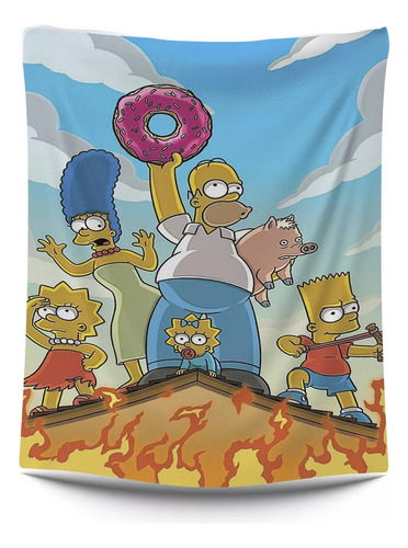 Frazada Cool Y Ultra Comoda Los Simpsons 1,60x1,10cm