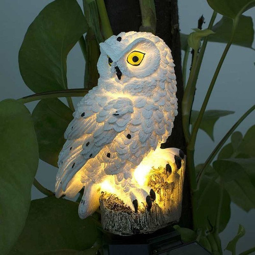 2 Unids Búho Jardín Luces Solares Al Aire Libre Lámpara Led