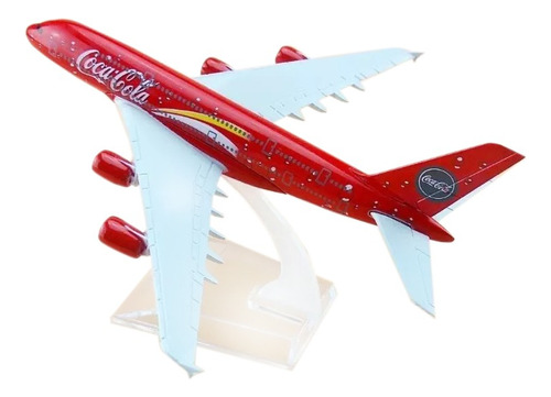 Avión Coca Cola A380 Escala 1:400 16 Cms Largo Metal Avión 