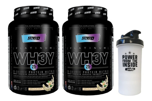 Whey 3 - 2 X 1kg + Smart Shaker - Star Nutrition