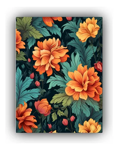 Juego de 2 pinturas grandes en lienzo Decoración floral de la pared Floras  Pinturas hechas a