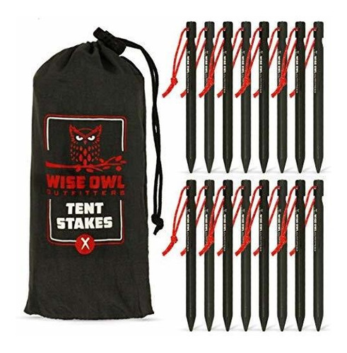 Wise Owl Outfitters Tent Stakes - Heavy Duty Camping R7s4t