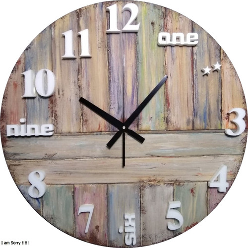 Reloj De Pared-madera-vintage-patinado-colores-fabricantes